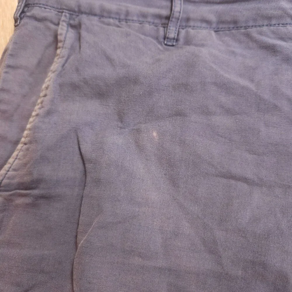 Faherty Malibu Chino Shorts Men’s Sz 36 Blue Linen Cotton Blend Casual Light